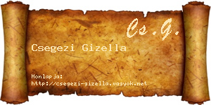 Csegezi Gizella névjegykártya